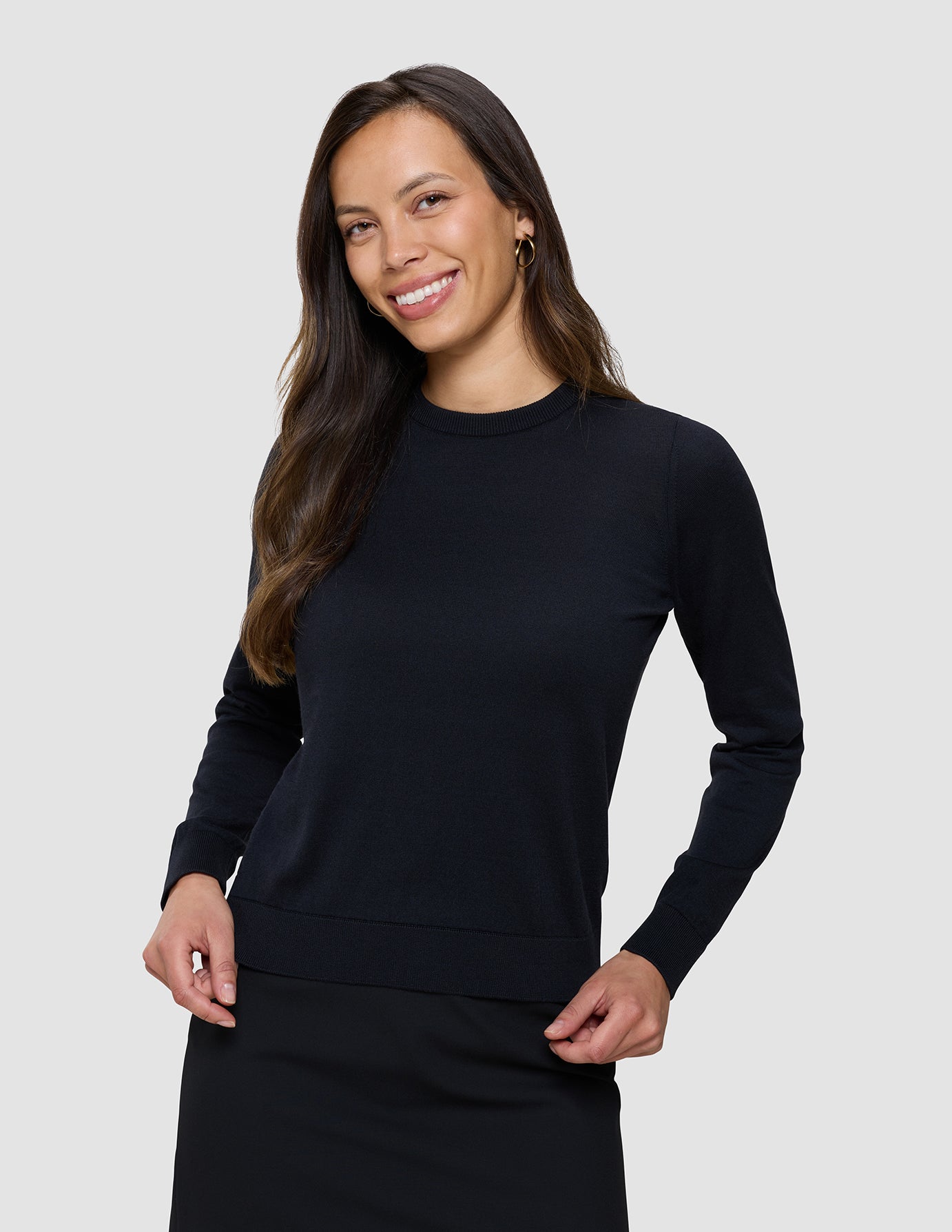 Fine Knit Crewneck Black